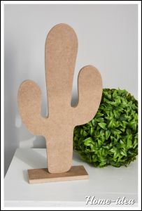 Kaktus wzór 1 40 cm - mdf naturalny